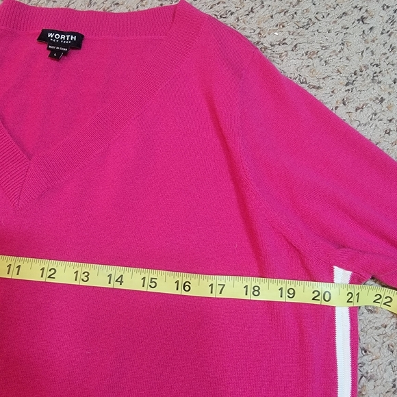 WORTH NEW YORK, WOOL BLEND PINK SWEATER, LARGE - Picture 7 of 9
